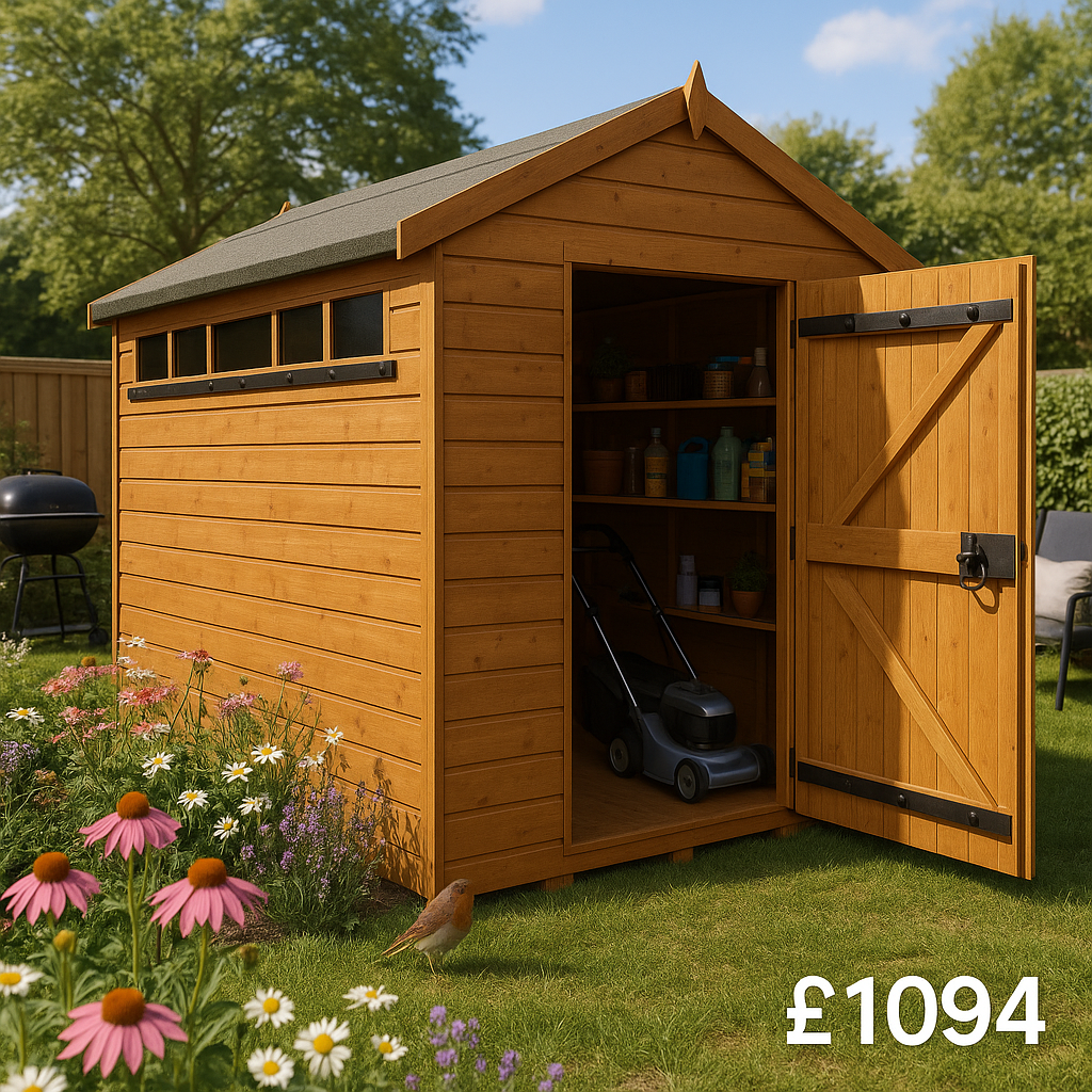 10'x6' Secure Garden Sheds - Security Apex Sheds UK - 0% Finance - Buy Now Pay Later - Tiger Sheds