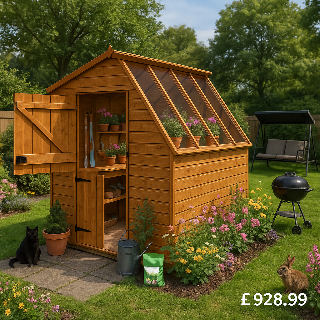 10'x6' Tiger Potting Shed With Left Hand Stable Door - Garden Potting Shed - 0% Finance - Buy Now Pay Later - Tiger Sheds