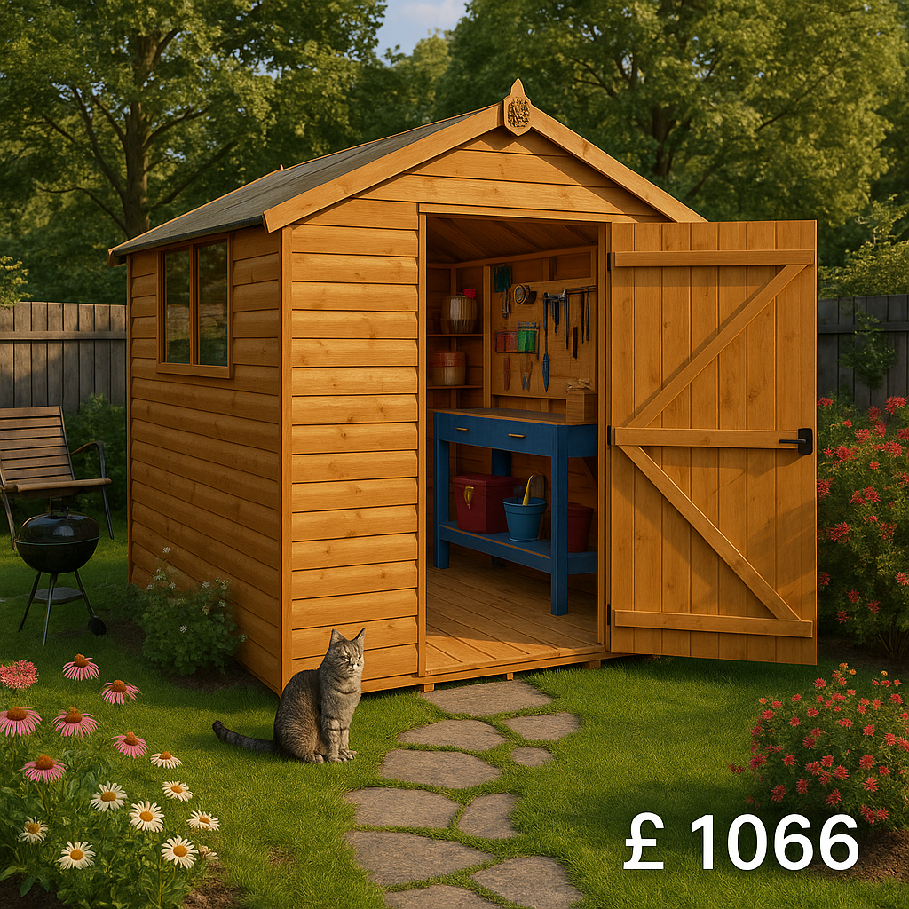 10'x7' Tiger Loglap Apex Shed - Wooden Loglap Sheds - 0% Finance - Buy Now Pay Later - Tiger Sheds