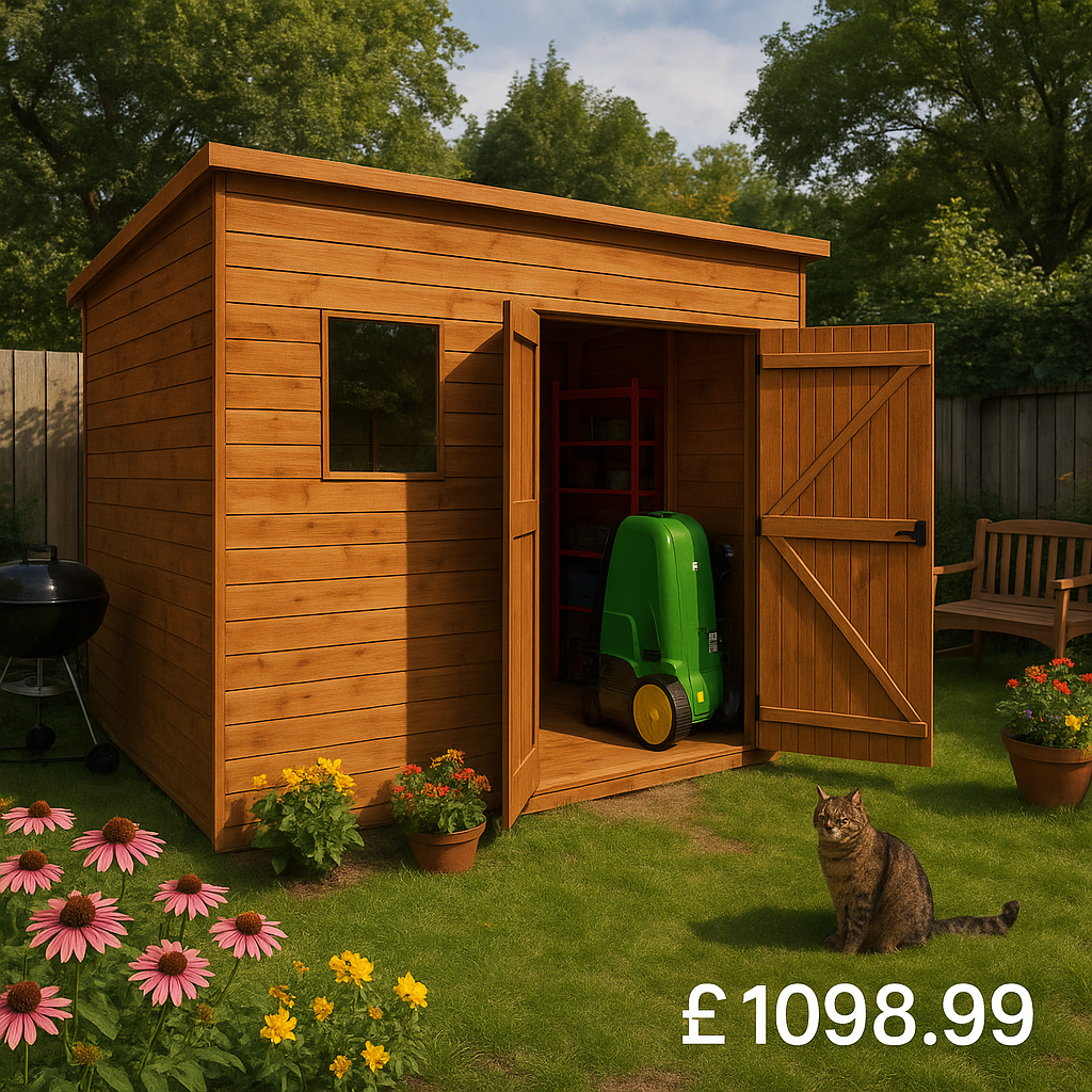 10'x8' Tiger Shiplap Extra High Pent Double Door Shed - Wooden Garden Sheds - 0% Finance - Buy Now Pay Later - Tiger Sheds