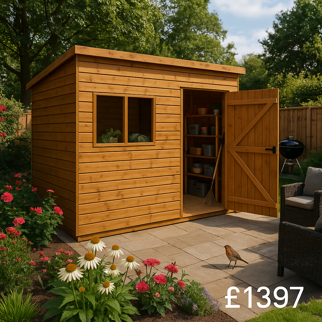 10'x8' Tiger Shiplap Extra High Pent - Heavy Duty Framing - 0% Finance - Buy Now Pay Later - Tiger Sheds
