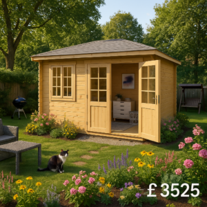 12'x10' Martel Log Cabin - 44mm Garden Log Cabins - 0% Finance - Buy Now Pay Later - Tiger Sheds