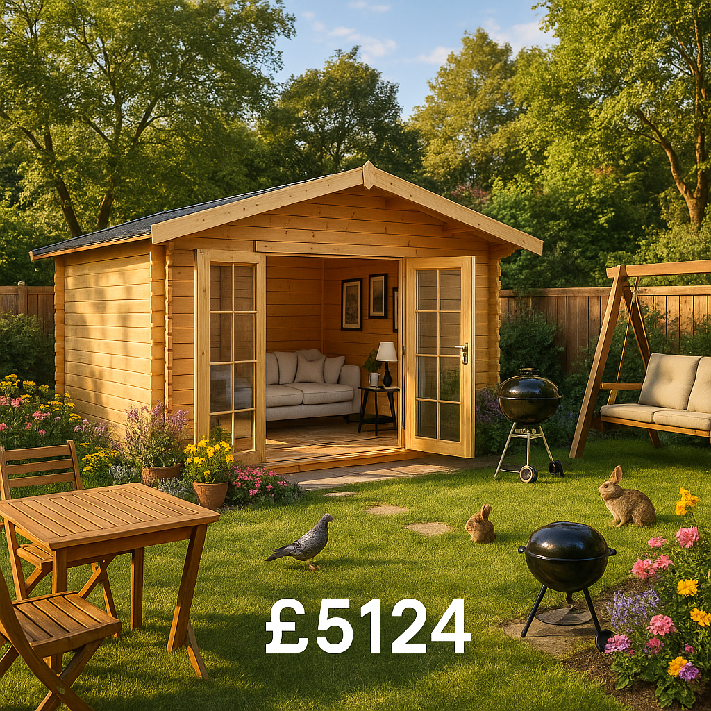 12'x16' Shere Log Cabins - 44mm Log Cabin - 0% Finance - Buy Now Pay Later - Tiger Sheds