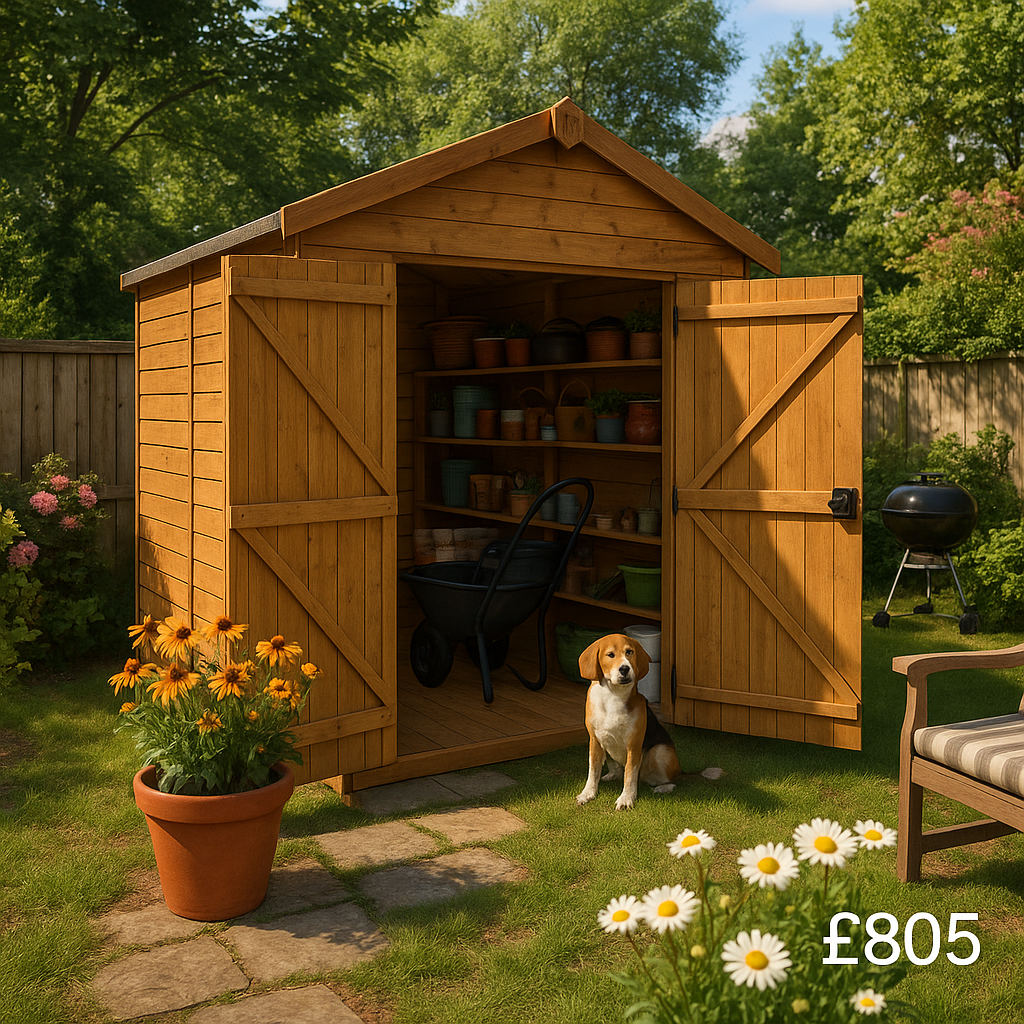 12'x4' Shiplap Apex Windowless 2-Door Shed - Custom Garden Sheds - TigerFlex Fast Delivery - 0% Finance - Buy Now Pay Later - Tiger Sheds