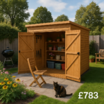 12'x4' Shiplap Pent Windowless 2-Door Shed - Custom Garden Sheds - TigerFlex Fast Delivery - 0% Finance - Buy Now Pay Later - Tiger Sheds