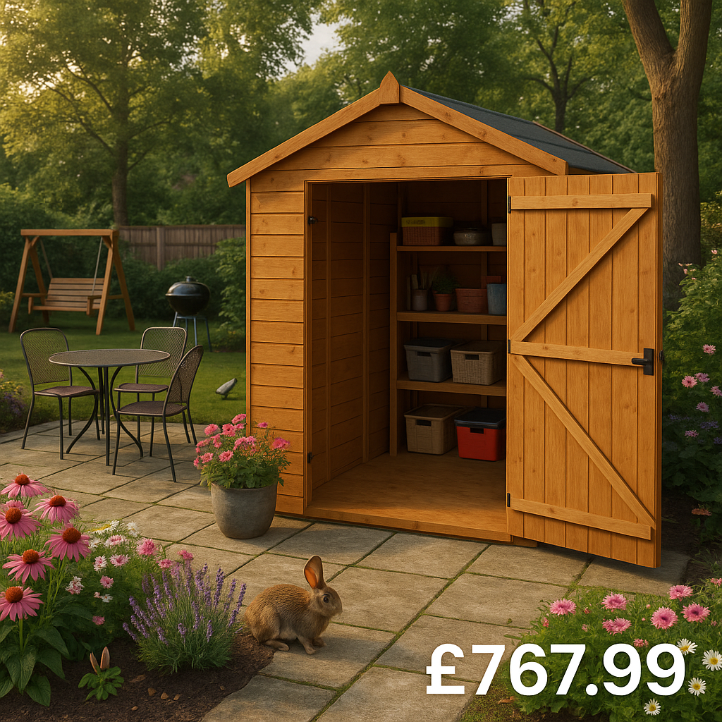 12'x4' Tigerflex Shiplap Apex Shed With Windows - Fast Delivery Outdoor Wooden Shed - 0% Interest Free Monthly Finance Available - Buy Now Pay Later