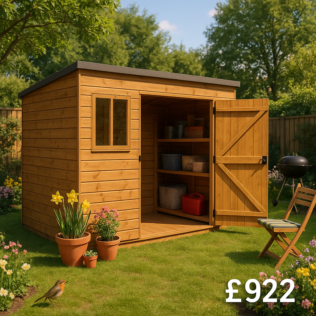 12'x6' Shiplap Pent 2-Door Shed With Windows - Custom Garden Sheds - TigerFlex Fast Delivery - 0% Finance - Buy Now Pay Later - Tiger Sheds