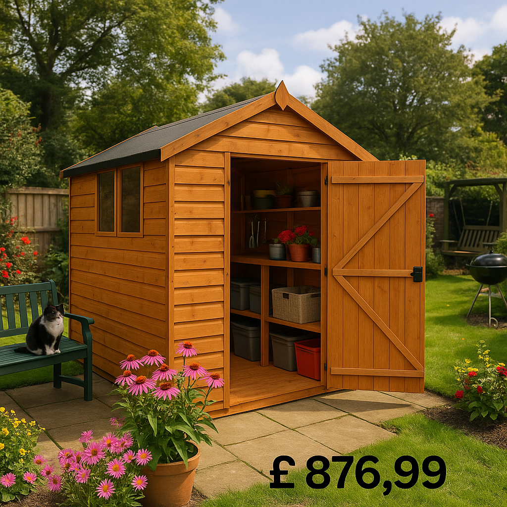 12'x6' Tigerflex Shiplap Apex Shed With Windows - Fast Delivery Outdoor Wooden Shed - 0% Interest Free Monthly Finance Available - Buy Now Pay Later