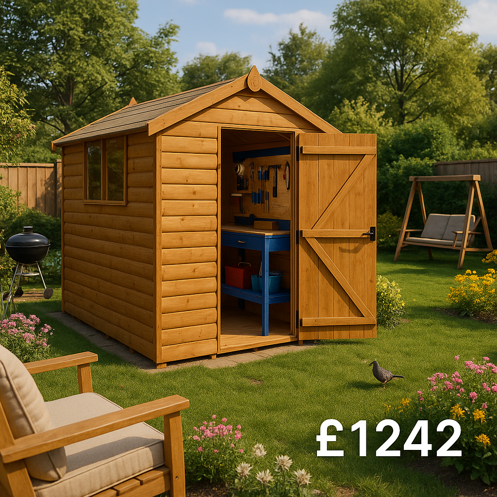 12'x6' Tiger Loglap Apex Shed - Wooden Loglap Sheds - 0% Finance - Buy Now Pay Later - Tiger Sheds