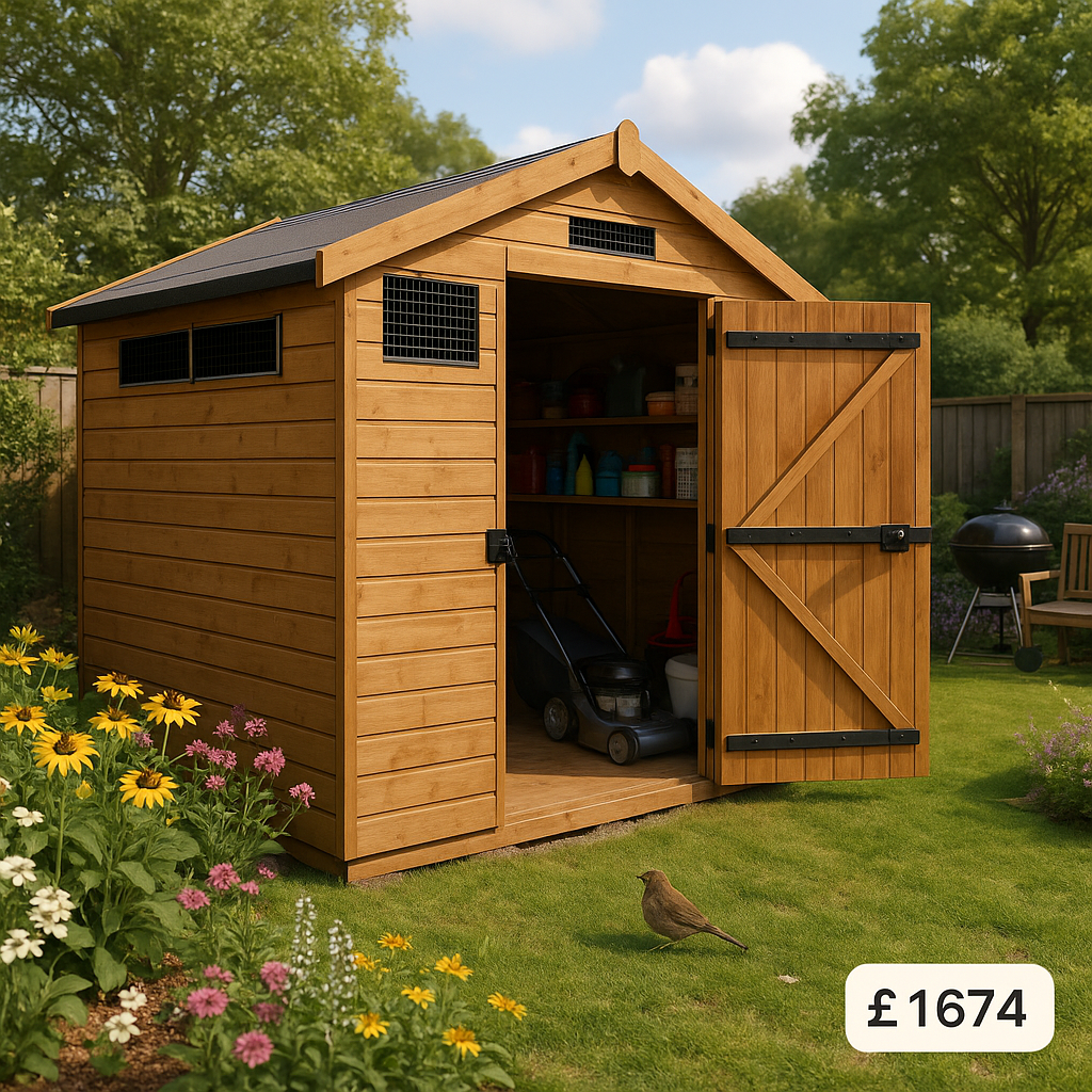 12'x8' Secure Garden Sheds - Security Apex Sheds UK - 0% Finance - Buy Now Pay Later - Tiger Sheds