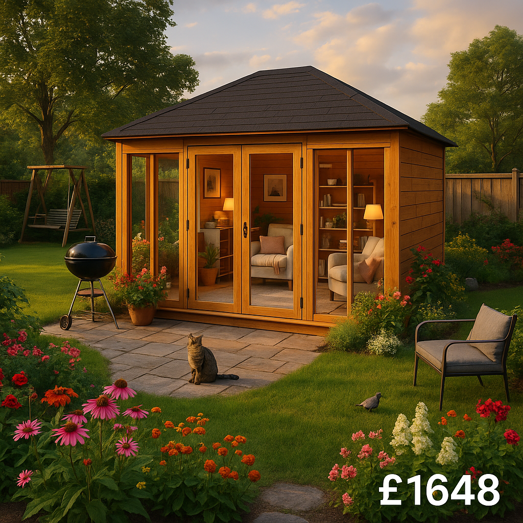 12'x8' Tiger Barn Retreat Summerhouse - 0% Finance - Buy Now Pay Later - Tiger Sheds