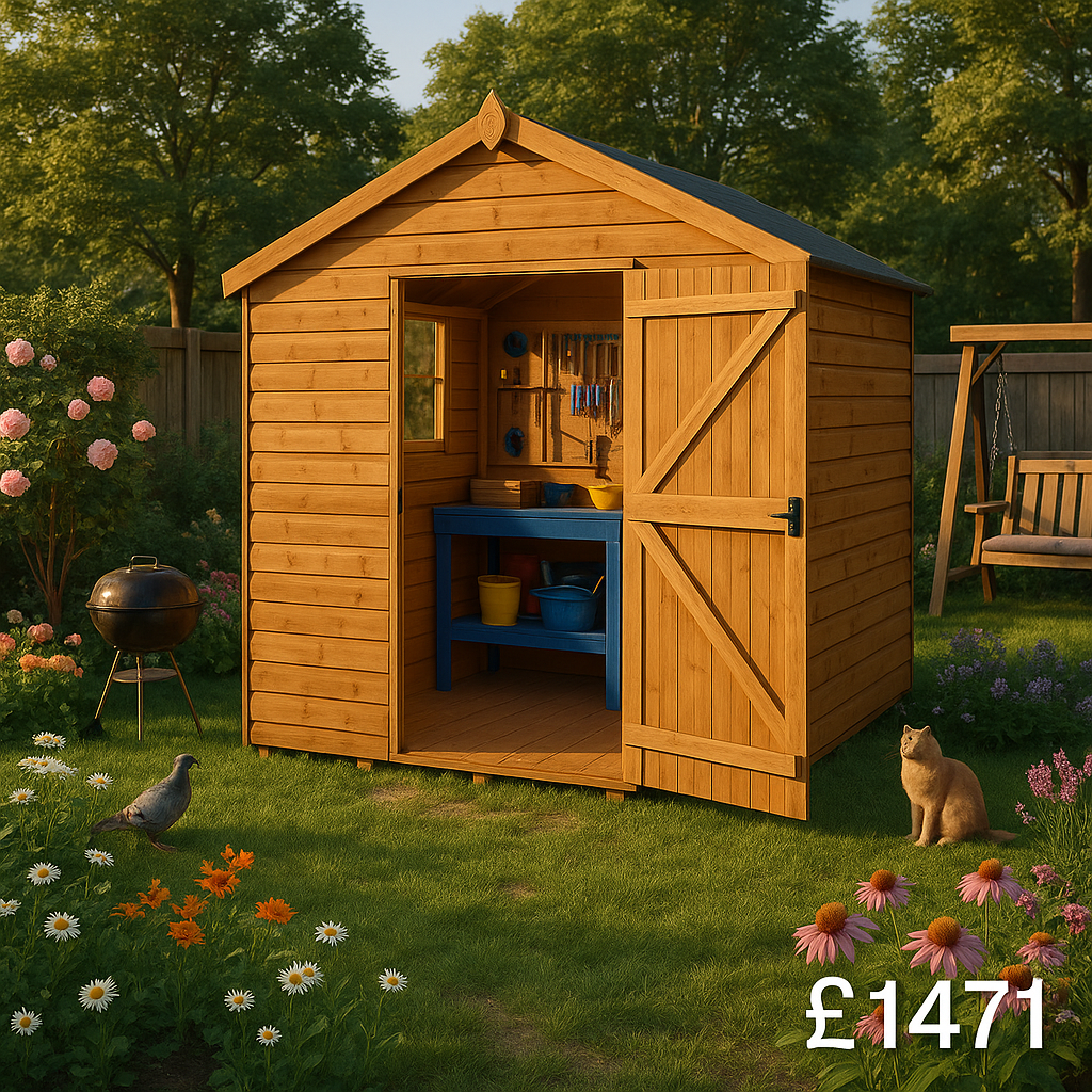 12'x8' Tiger Loglap Apex Shed - Wooden Loglap Sheds - 0% Finance - Buy Now Pay Later - Tiger Sheds