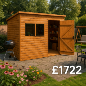 12'x8' Tiger Loglap Extra High Pent - Wooden Garden Sheds - 0% Finance - Buy Now Pay Later - Tiger Sheds