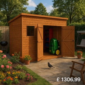12'x8' Tiger Shiplap Extra High Pent Double Door Shed - Wooden Garden Sheds - 0% Finance - Buy Now Pay Later - Tiger Sheds