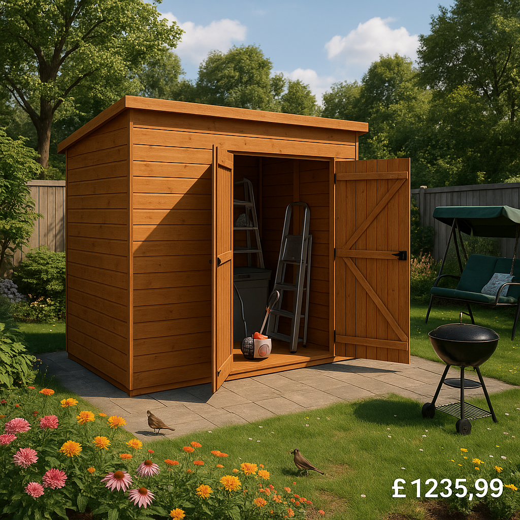 12'x8' Tiger Shiplap Windowless Pent Double Door Shed - Wooden Shiplap Sheds - 0% Finance - Buy Now Pay Later - Tiger Sheds