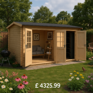 14'x10' Capetus Reduced Height Log Cabin - 44mm Garden Log Cabins - 0% Finance - Buy Now Pay Later - Tiger Sheds