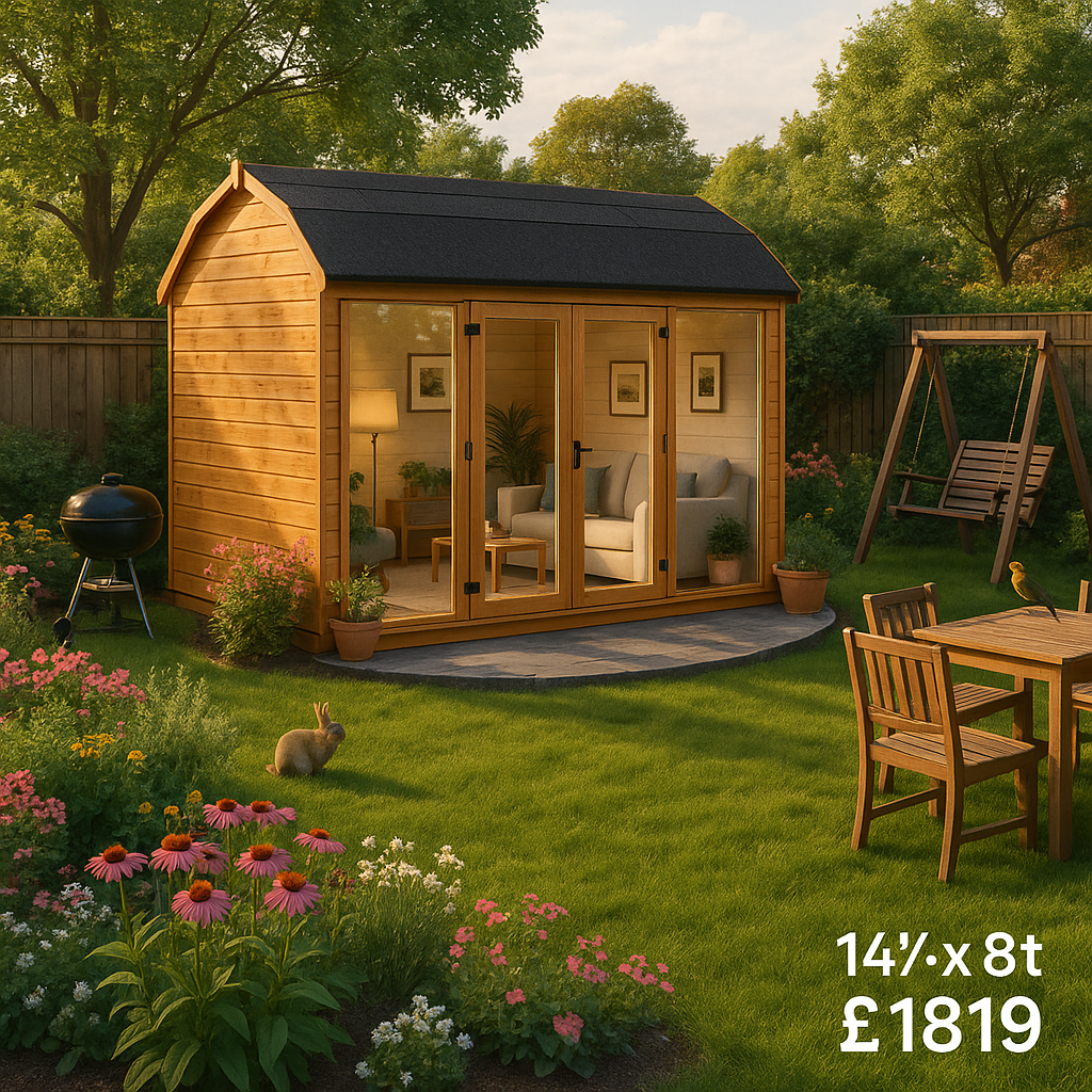 14'x8' Tiger Barn Retreat Summerhouse - 0% Finance - Buy Now Pay Later - Tiger Sheds