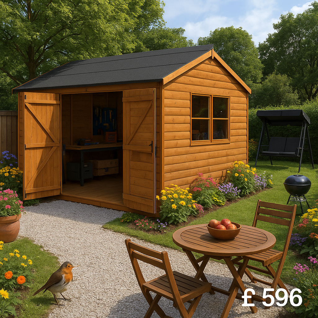 18'x10' Tiger Loglap Workman Apex Shed - Garden Workshop Sheds - 0% Finance - Buy Now Pay Later - Tiger Sheds