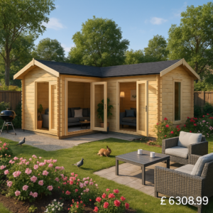 18'x14' L-Shaped Log Cabin - 0% Finance - Buy Now Pay Later - Tiger Sheds