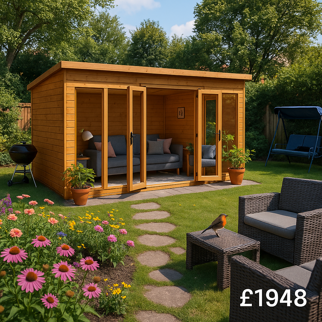 18'x8' Tiger Pent Retreat Summerhouse - 0% Finance - Buy Now Pay Later - Tiger Sheds