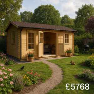 20'x10' Delta Reduced Height Log Cabin - 44mm Log Cabin - 0% Finance - Buy Now Pay Later - Tiger Sheds
