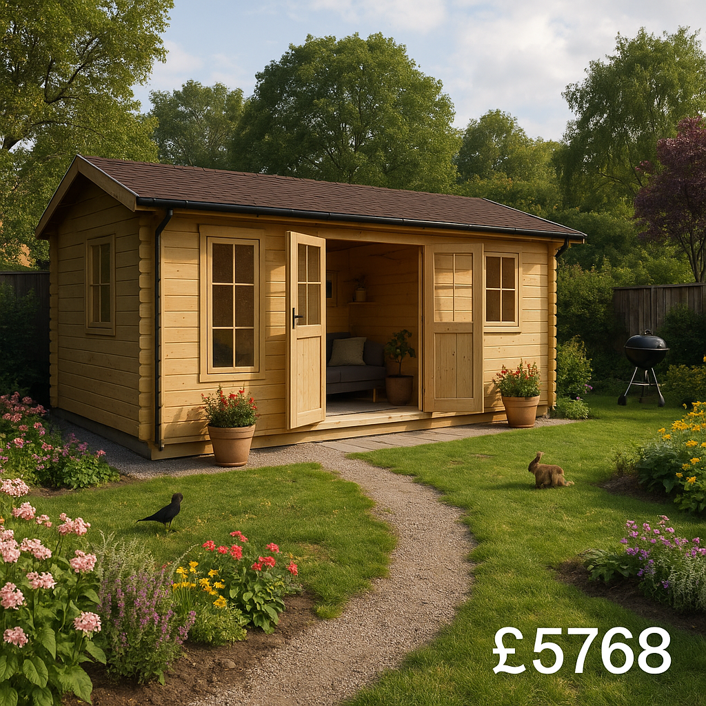 20'x10' Delta Reduced Height Log Cabin - 44mm Log Cabin - 0% Finance - Buy Now Pay Later - Tiger Sheds