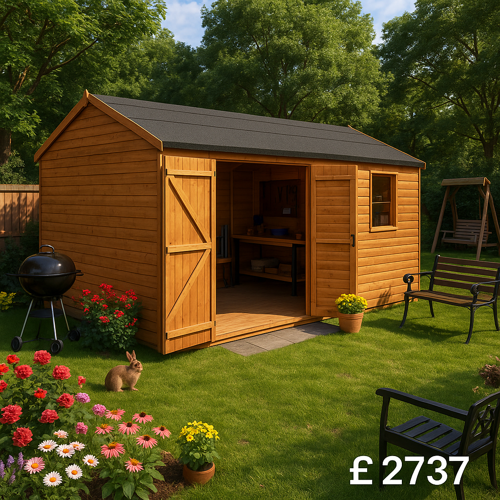 20'x10' Tiger Loglap Workman Apex Shed - Garden Workshop Sheds - 0% Finance - Buy Now Pay Later - Tiger Sheds