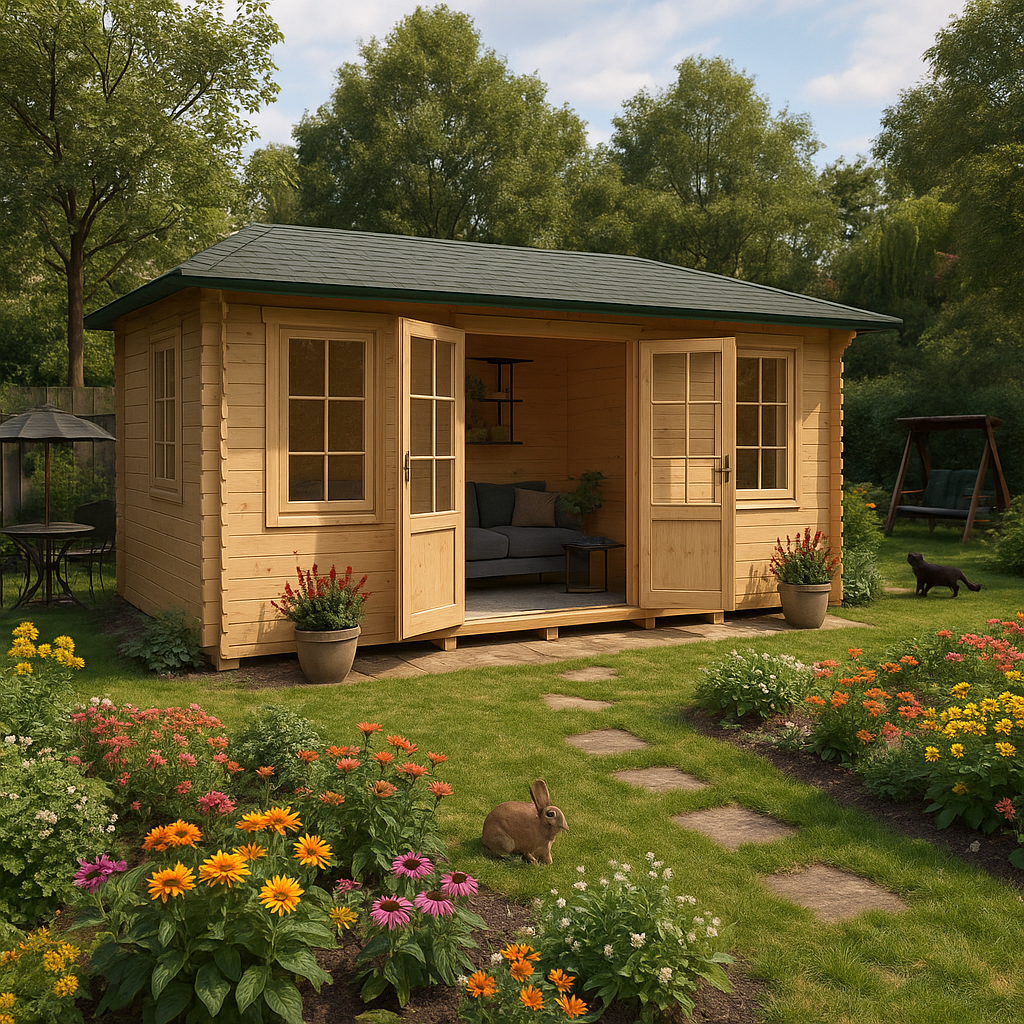 20'x12' Delta Reduced Height Log Cabin - 44mm Log Cabin - 0% Finance - Buy Now Pay Later - Tiger Sheds