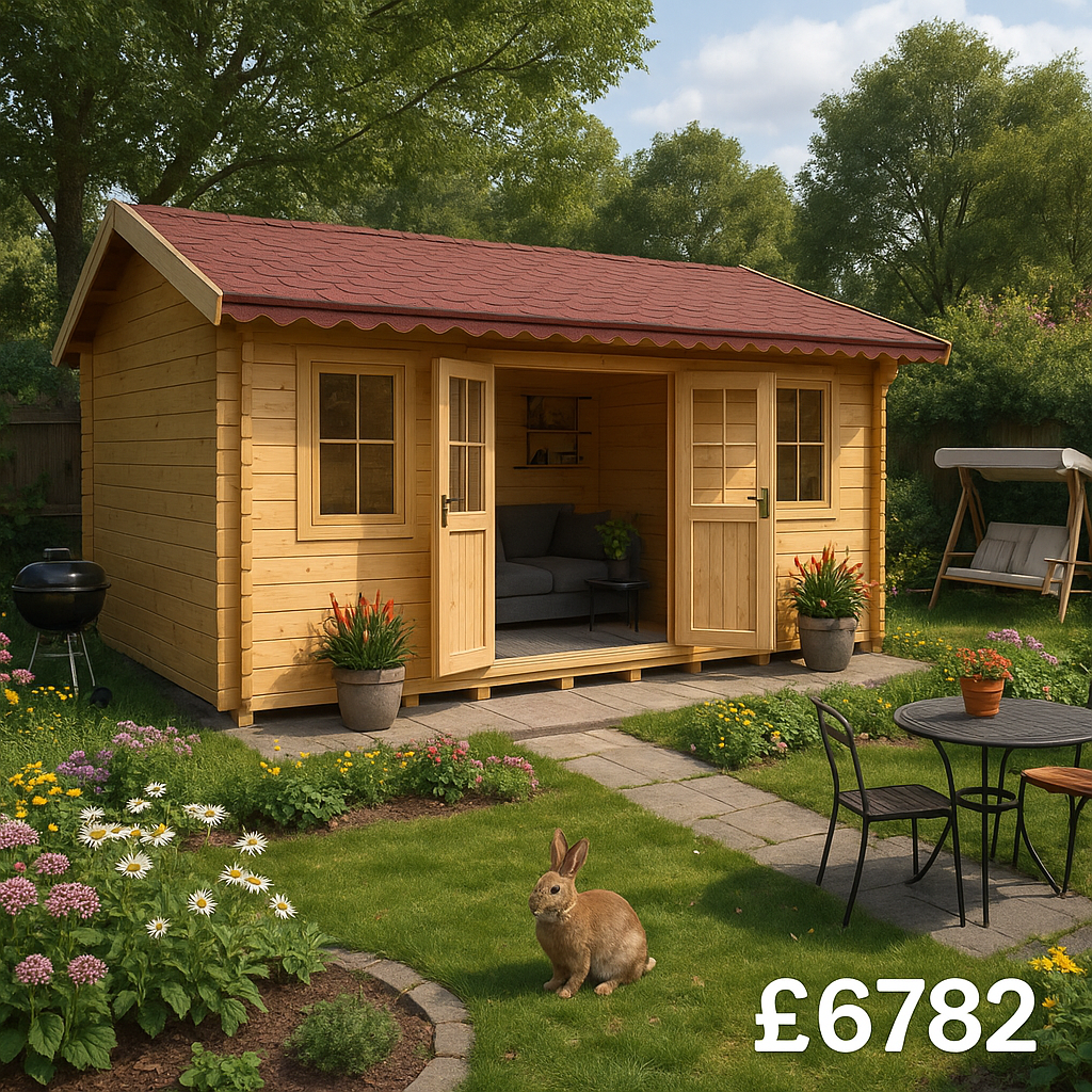 20'x14' Delta Reduced Height Log Cabin - 44mm Log Cabin - 0% Finance - Buy Now Pay Later - Tiger Sheds