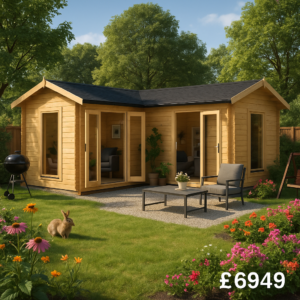 20'x16' L-Shaped Log Cabin - 0% Finance - Buy Now Pay Later - Tiger Sheds