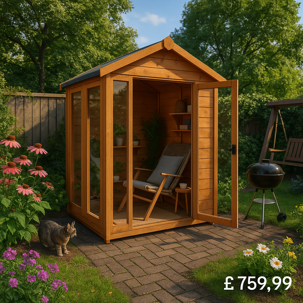 4'x4' TigerFlex® Shiplap Apex Full Pane Summerhouse - 0% Finance - Buy Now Pay Later - Tiger Sheds