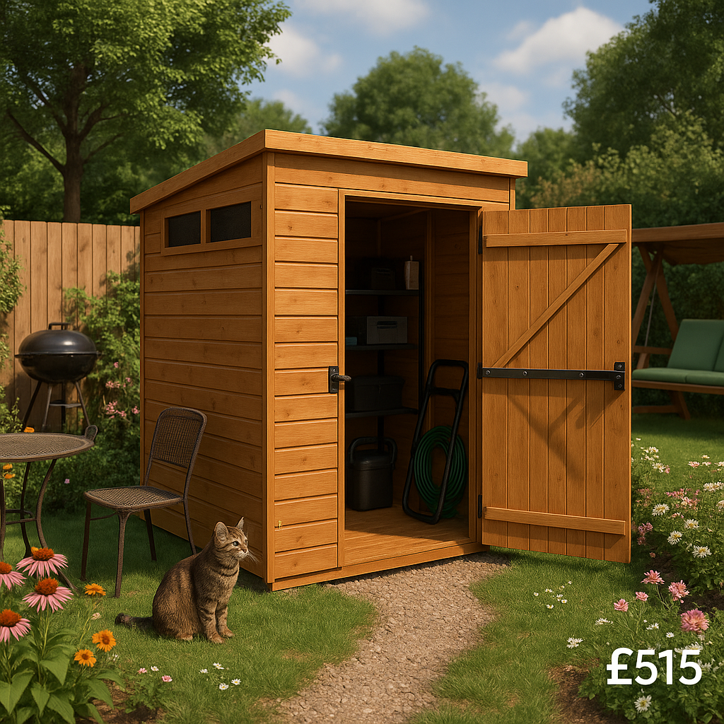 4'x4' TigerFlex Shiplap Pent Security Shed - 0% Finance - Buy Now Pay Later - Tiger Sheds