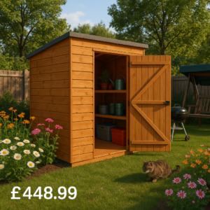4'x4' Tigerflex Shiplap Pent Windowless Shed - Fast Delivery Outdoor Wooden Shed - 0% Interest Free Monthly Finance Available - Buy Now Pay Later -