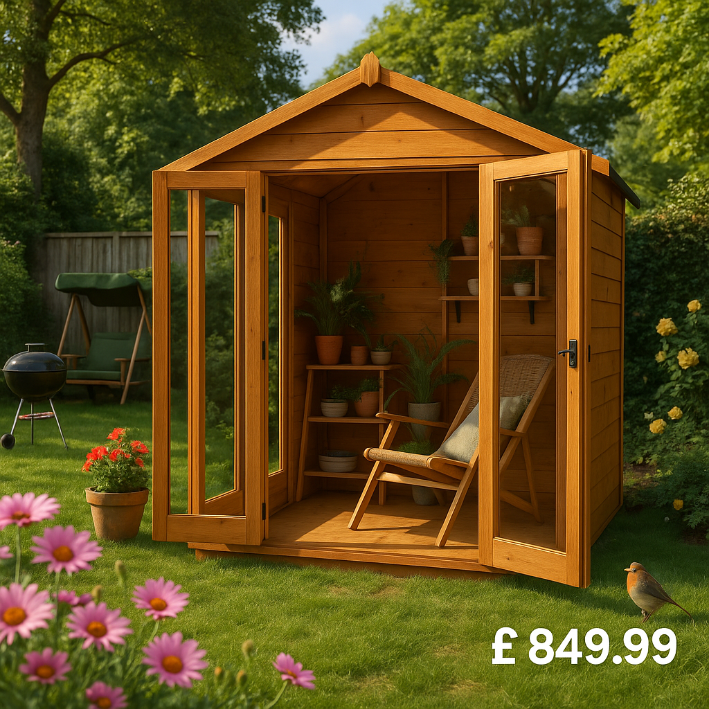 4'x6' TigerFlex® Shiplap Apex Full Pane Summerhouse - 0% Finance - Buy Now Pay Later - Tiger Sheds