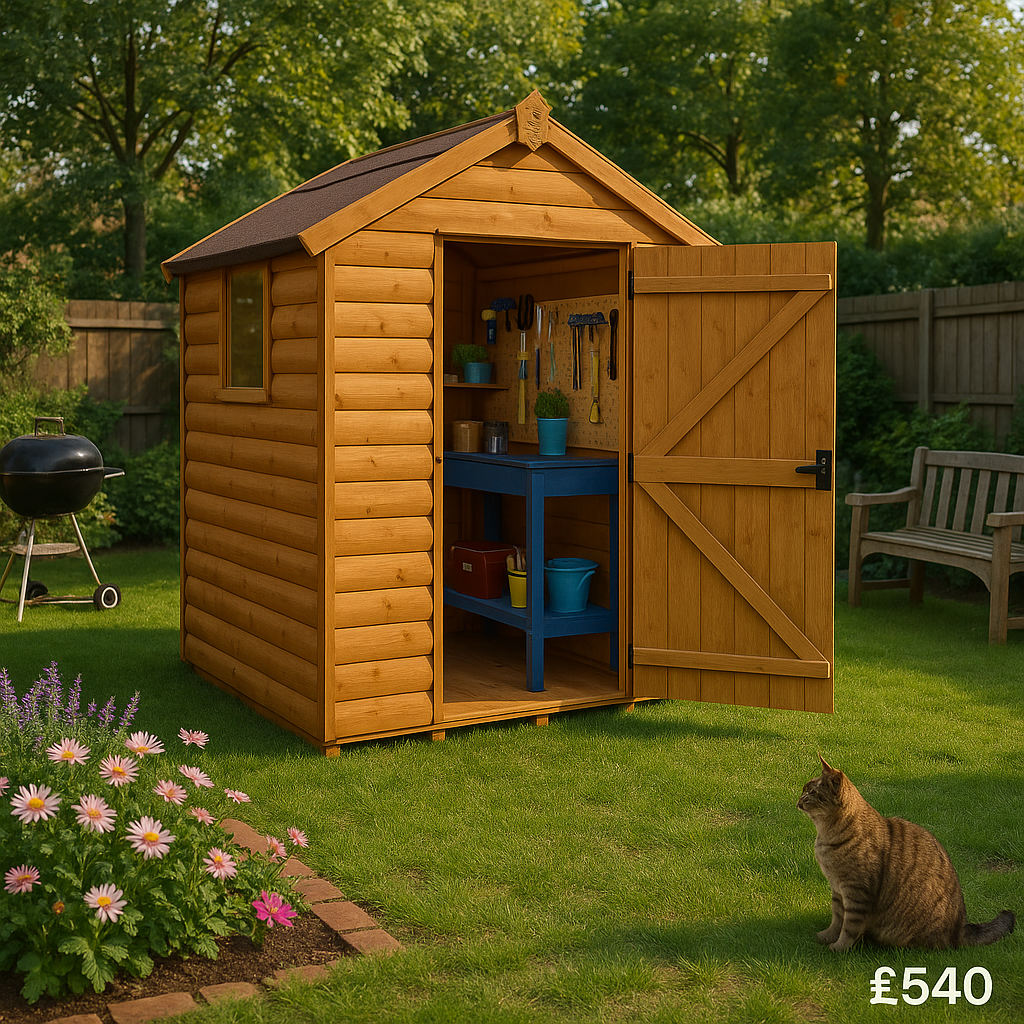 5'x4' Tiger Loglap Apex Shed - Wooden Loglap Sheds - 0% Finance - Buy Now Pay Later - Tiger Sheds