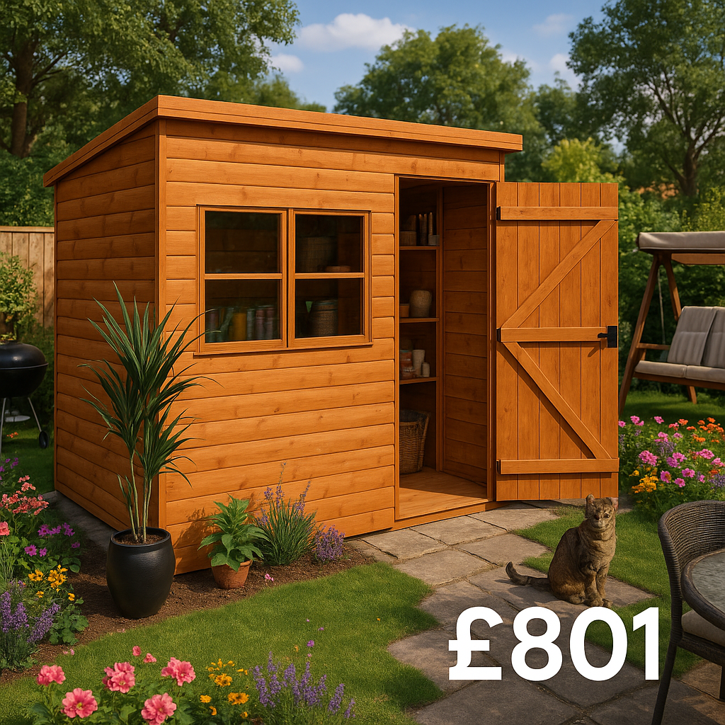 6'x4' Tiger Loglap Extra High Pent - Wooden Garden Sheds - 0% Finance - Buy Now Pay Later - Tiger Sheds