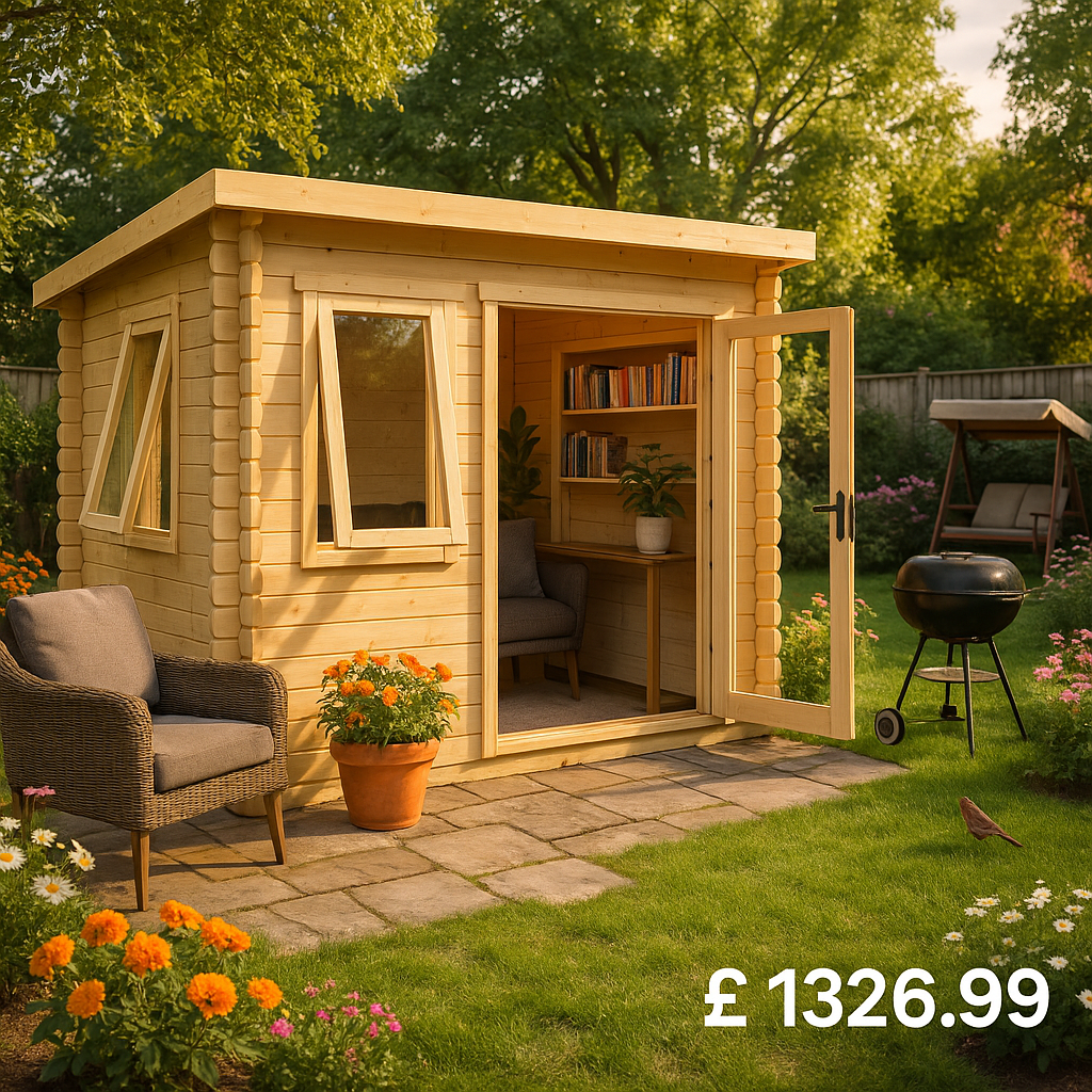 6x6 The Aperta Log Cabins - 19mm Log Cabin - 0% Finance - Buy Now Pay Later - Tiger Sheds
