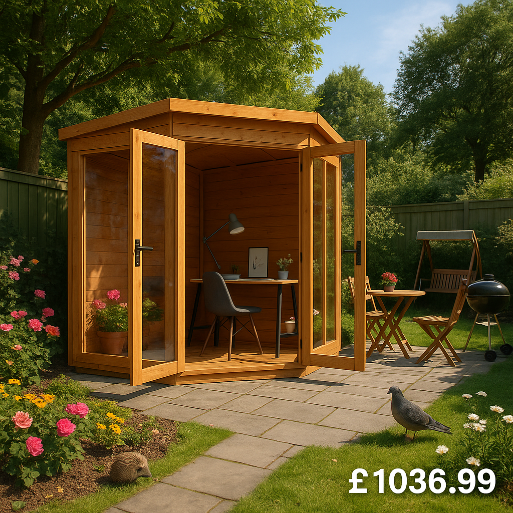 6'x6' Tiger Vista Corner Summerhouse - 0% Finance - Buy Now Pay Later - Tiger Sheds