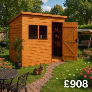 7'x5' Tiger Loglap Extra High Pent - Wooden Garden Sheds - 0% Finance - Buy Now Pay Later - Tiger Sheds