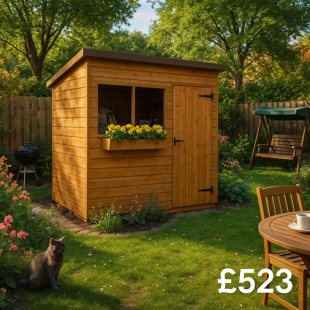 7'x5' Tiger Shiplap Pent Shed - 0% Finance - Buy Now Pay Later - Tiger Sheds