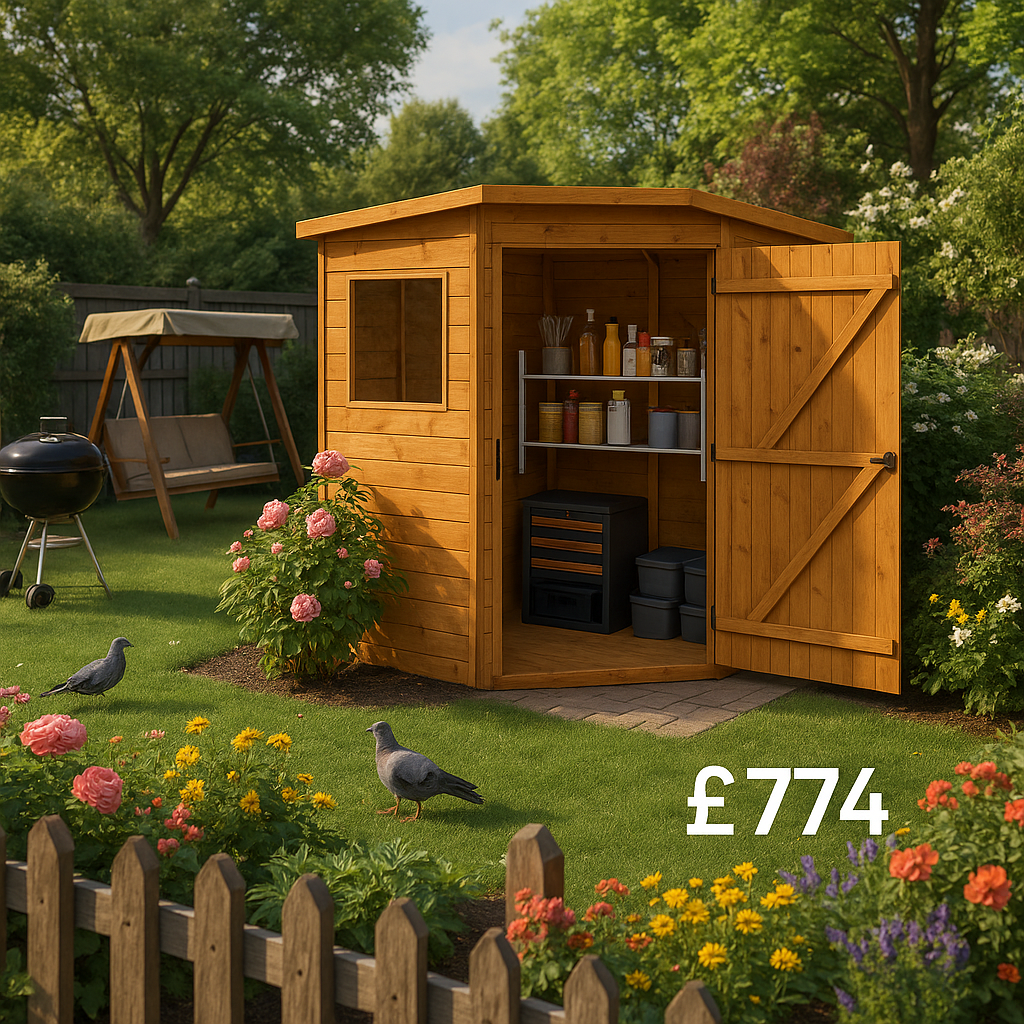 7'x7' Tiger Deluxe Corner Shed - 0% Finance - Buy Now Pay Later - Tiger Sheds