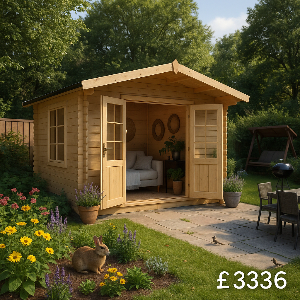8'x12' Kipling Log Cabin - Quality Garden Log Cabins - 0% Finance - Buy Now Pay Later - Tiger Sheds