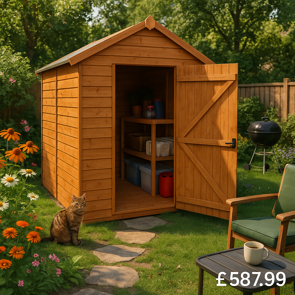 8'x4' Tigerflex Shiplap Apex Windowless Shed - Fast Delivery Outdoor Wooden Shed - 0% Finance - Buy Now Pay Later - Tiger Sheds
