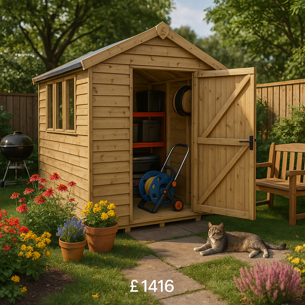 8'x6' Tiger Elite Pressure Treated Apex Shed - 0% Finance - Buy Now Pay Later - Tiger Sheds