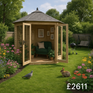 8'x6' Tiger Elite Pressure-Treated Octagonal Vista - 0% Finance - Buy Now Pay Later - Tiger Sheds