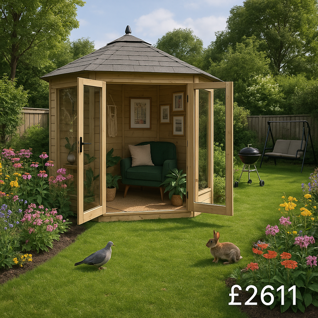 8'x6' Tiger Elite Pressure-Treated Octagonal Vista - 0% Finance - Buy Now Pay Later - Tiger Sheds