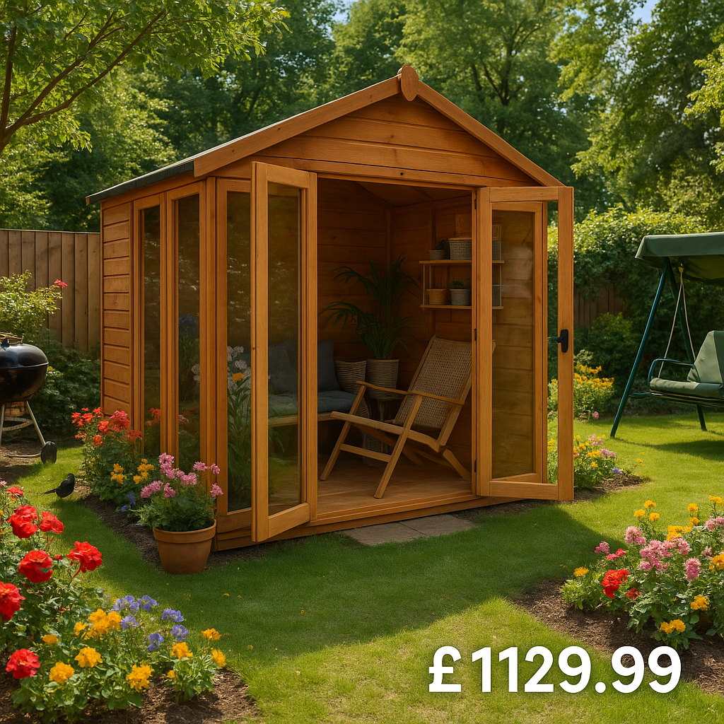8'x6' TigerFlex® Shiplap Apex Full Pane Summerhouse - 0% Finance - Buy Now Pay Later - Tiger Sheds