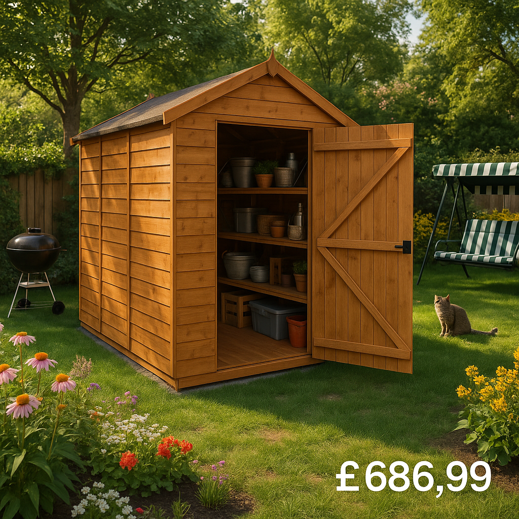 8'x6' Tigerflex Shiplap Apex Windowless Shed - Fast Delivery Outdoor Wooden Shed - 0% Interest Free Monthly Finance Available - Buy Now Pay Later -
