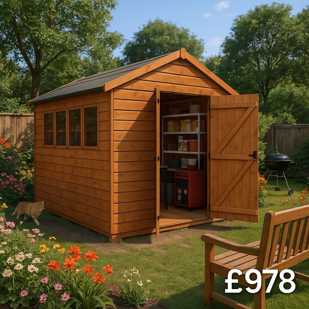 8'x6' Tiger Heavyweight Workshop Shed - Heavy Duty Framing UK - 0% Finance - Buy Now Pay Later - Tiger Sheds