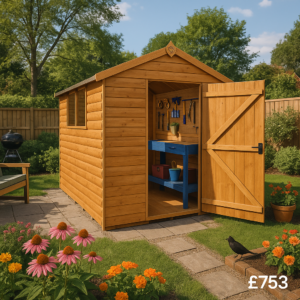 8'x6' Tiger Loglap Apex Shed - Wooden Loglap Sheds - 0% Finance - Buy Now Pay Later - Tiger Sheds